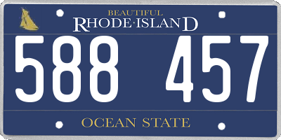 RI license plate 588457