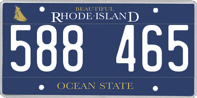 RI license plate 588465
