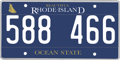 RI license plate 588466