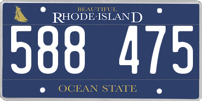 RI license plate 588475