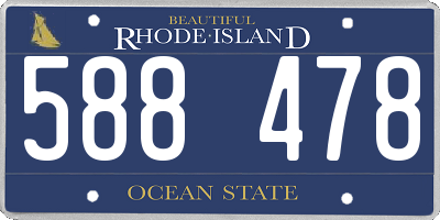 RI license plate 588478