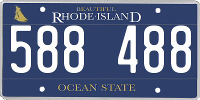 RI license plate 588488