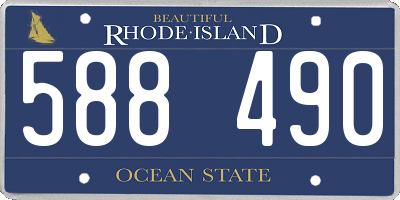RI license plate 588490