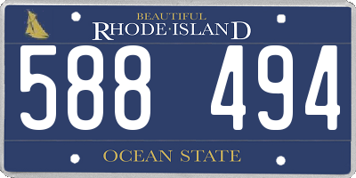 RI license plate 588494