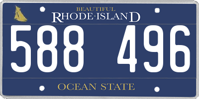 RI license plate 588496
