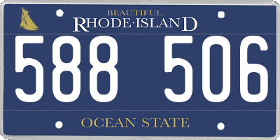 RI license plate 588506