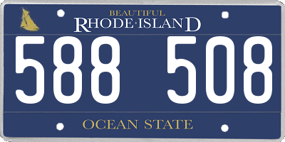 RI license plate 588508