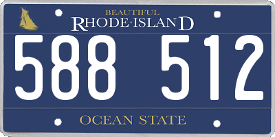 RI license plate 588512