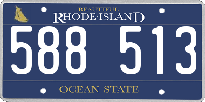 RI license plate 588513
