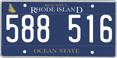 RI license plate 588516