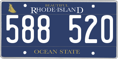 RI license plate 588520