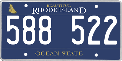 RI license plate 588522