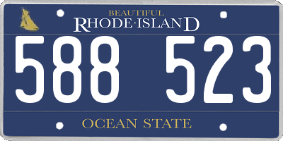 RI license plate 588523