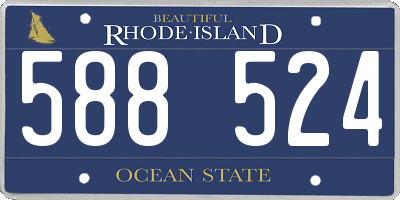 RI license plate 588524