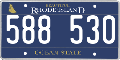 RI license plate 588530