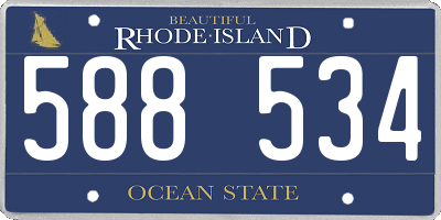 RI license plate 588534
