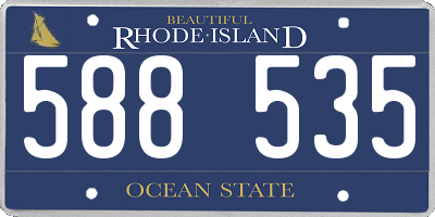 RI license plate 588535