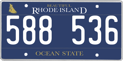 RI license plate 588536