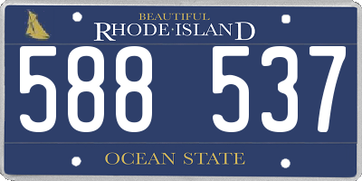 RI license plate 588537