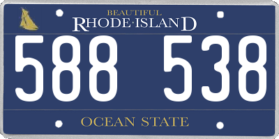 RI license plate 588538