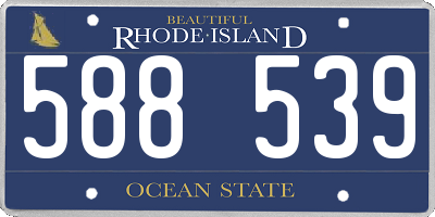 RI license plate 588539