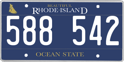 RI license plate 588542