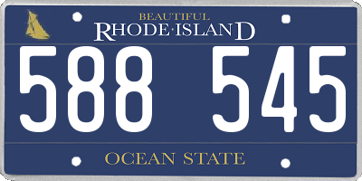 RI license plate 588545