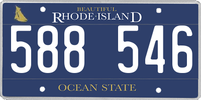 RI license plate 588546