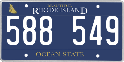 RI license plate 588549