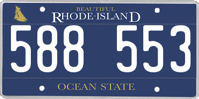 RI license plate 588553