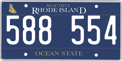 RI license plate 588554