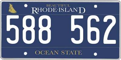 RI license plate 588562