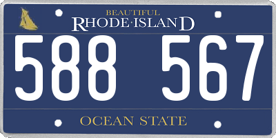 RI license plate 588567