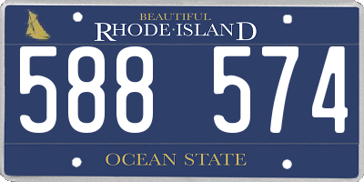 RI license plate 588574
