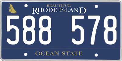 RI license plate 588578