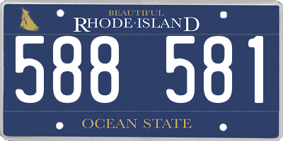 RI license plate 588581