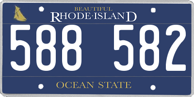 RI license plate 588582