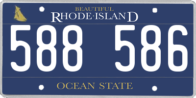 RI license plate 588586