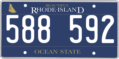 RI license plate 588592