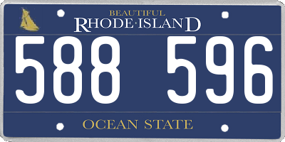 RI license plate 588596