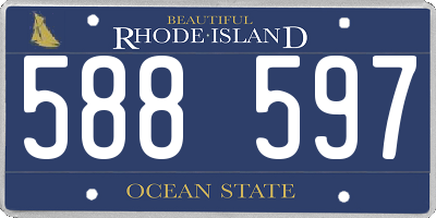 RI license plate 588597