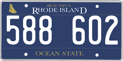 RI license plate 588602