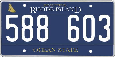 RI license plate 588603