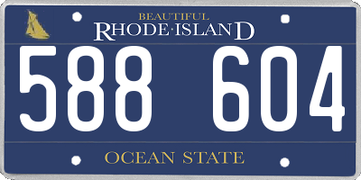 RI license plate 588604