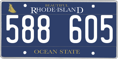 RI license plate 588605