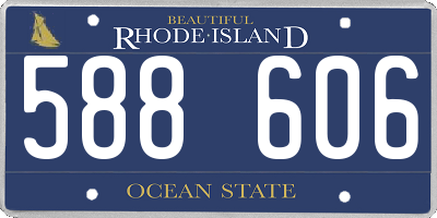 RI license plate 588606