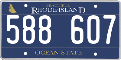 RI license plate 588607