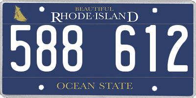 RI license plate 588612