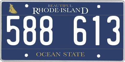 RI license plate 588613