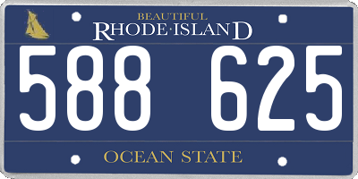 RI license plate 588625